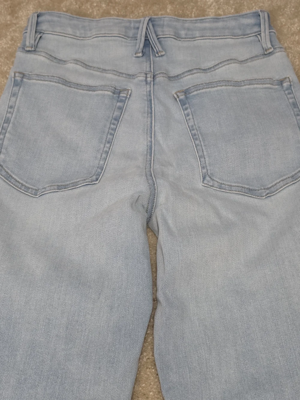 Good American Good True Straight Jeans Womens 4 High Rise Light Wash Stretch